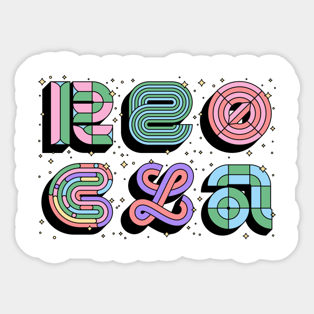 Vintage Retro Futuristic Pastel Color Sticker by REOCLA